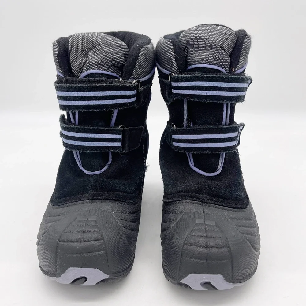 Totes Girls’ Waterproof Suede Rubber Hook and Loop Insulated Winter Boot